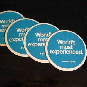 ✈️ Pan Am Airlines Vintage 1970's Cocktail Coasters (4)